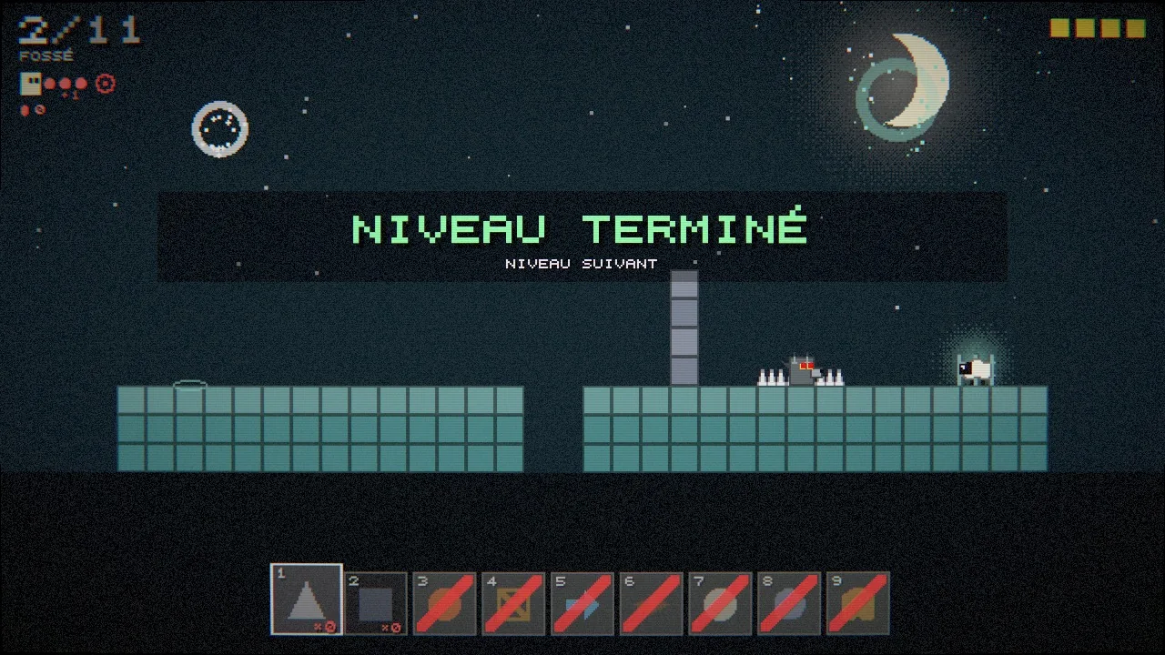 Level complete — the wolf has learned; next turn it will walk around what killed it.