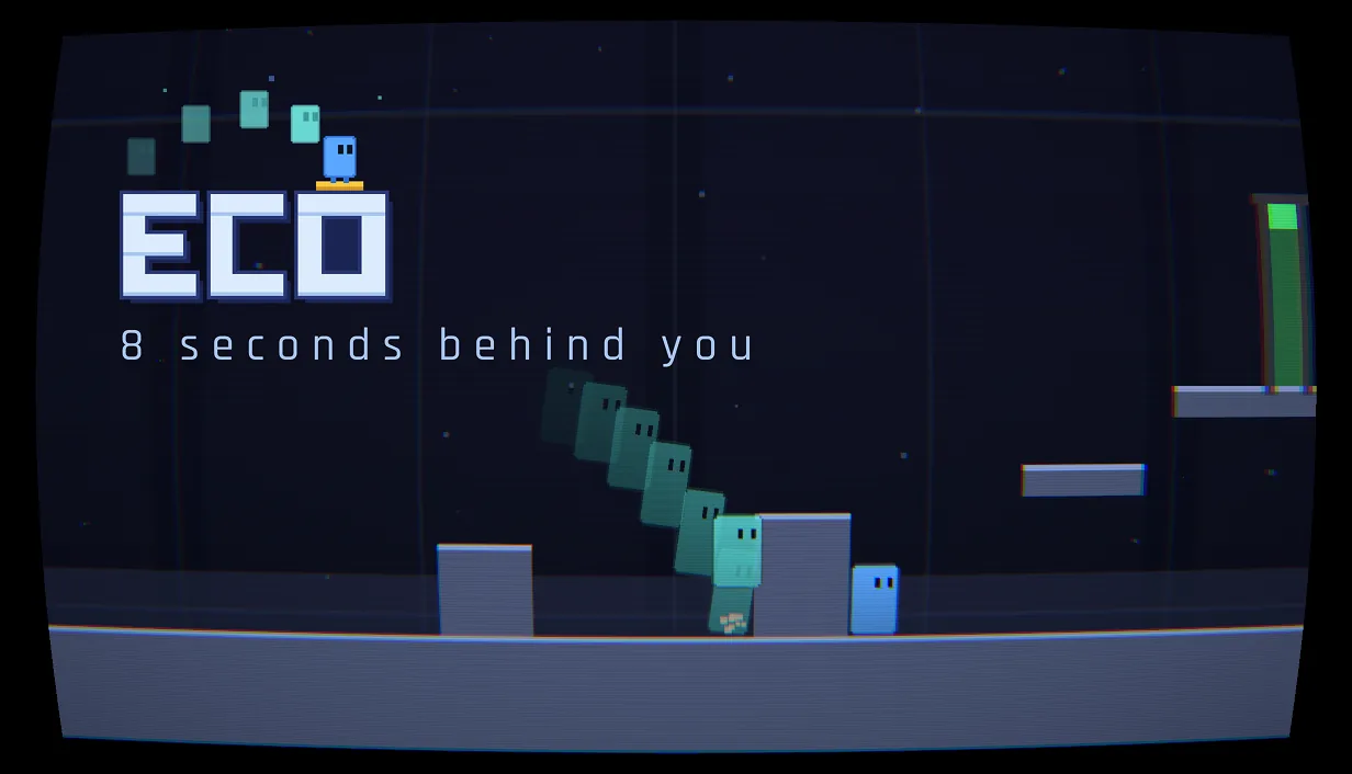 The echo chain: a level is solved by orchestrating several versions of yourself.
